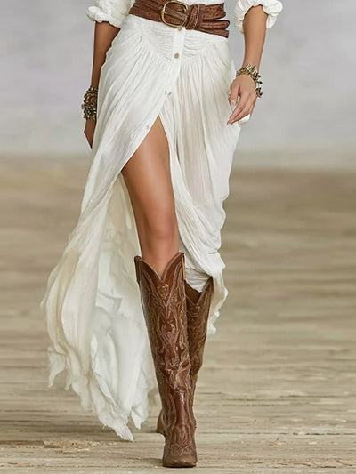 Crissa | Long Belted Dress