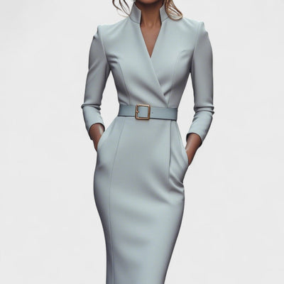 Mandarin | Luxe Belted Power Dress