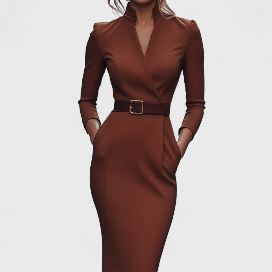 Mandarin | Luxe Belted Power Dress