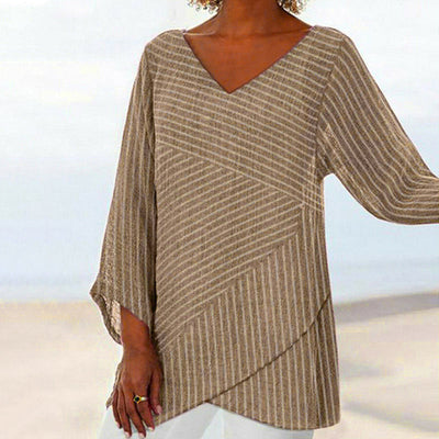 Serenya | Draped Stripe Top