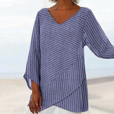 Serenya | Draped Stripe Top