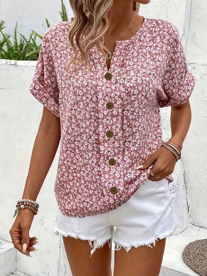 Selestia | Floral Button-Up Blouse