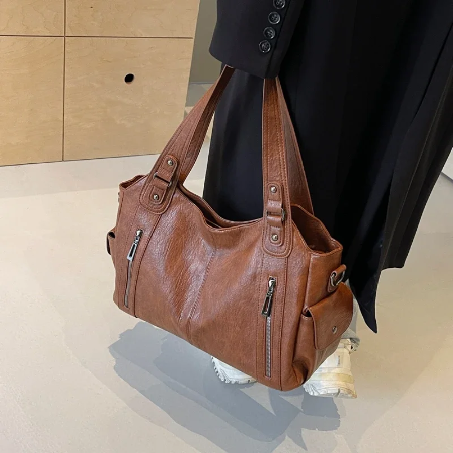 Uma | Dual Zipper Shoulder Bag