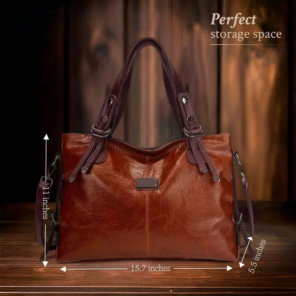 Alice | Casual Leather Crossbody Tote