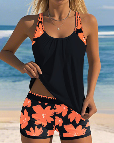 Judith | U-Neck Sleeveless Printed Tankini