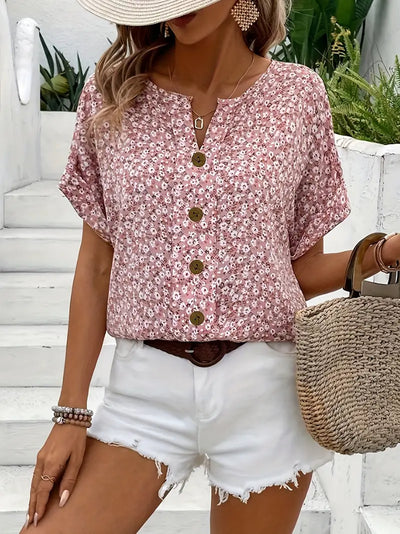 Selestia | Floral Button-Up Blouse