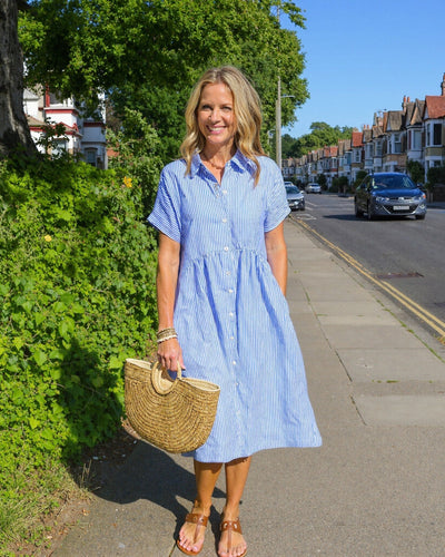 Megan | Striped Midi Dress