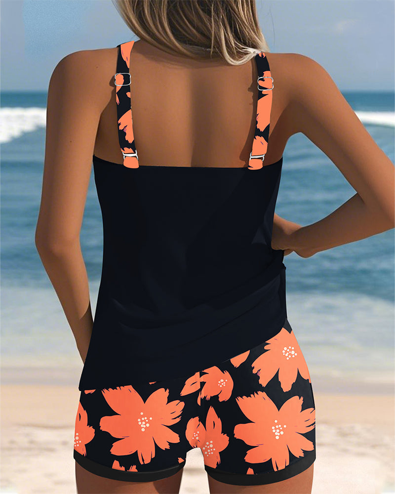 Judith | U-Neck Sleeveless Printed Tankini