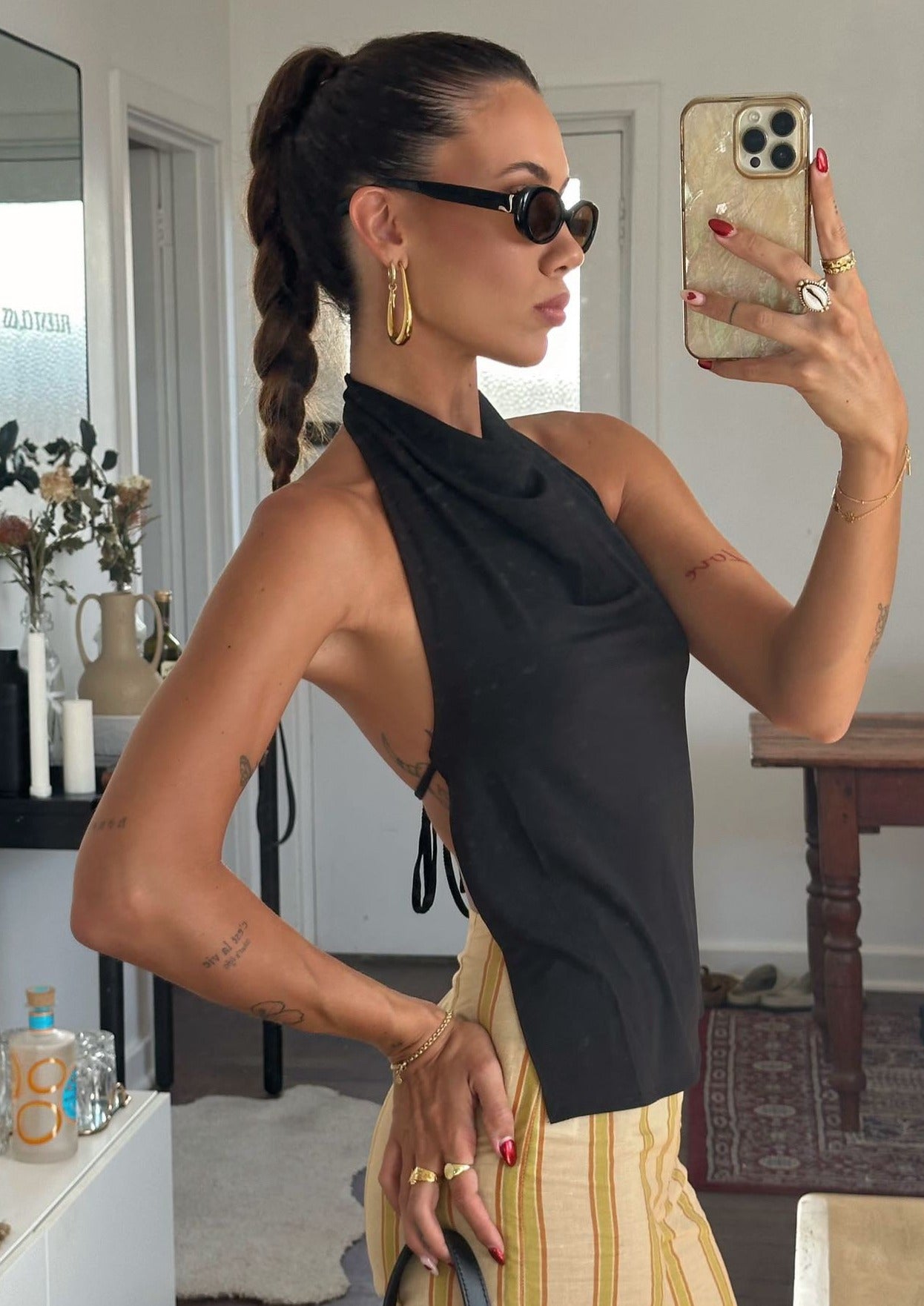 Mariah | Drop Hoop Earrings