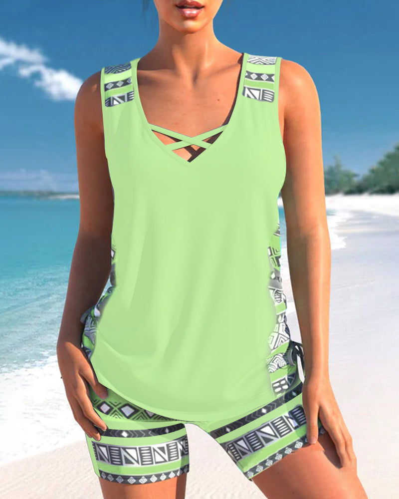 Sylvia | Tankini Featuring Geometric Print