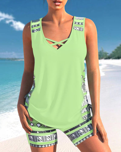 Sylvia | Tankini Featuring Geometric Print