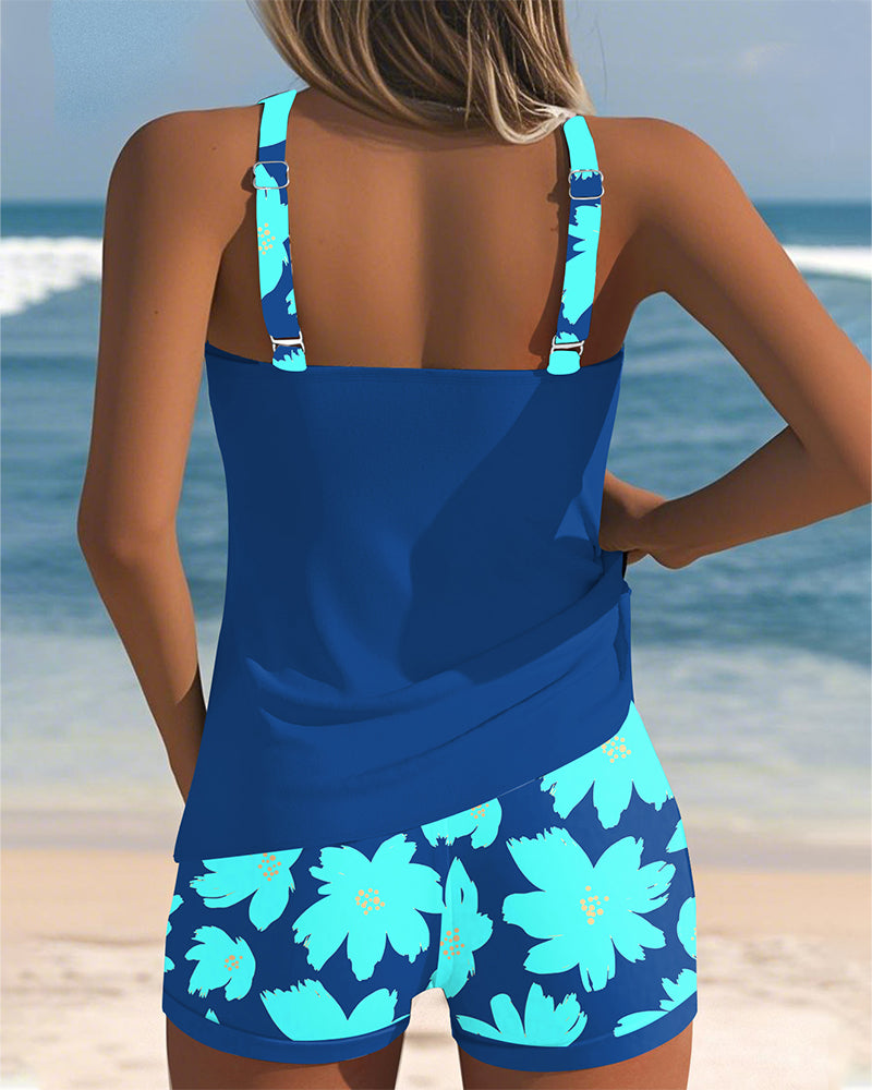 Judith | U-Neck Sleeveless Printed Tankini