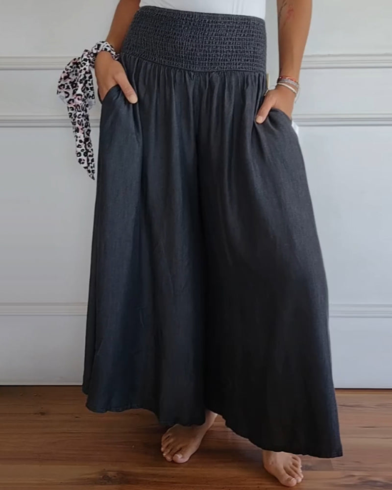 Amelia | Elastic-Waist Wide-Pants