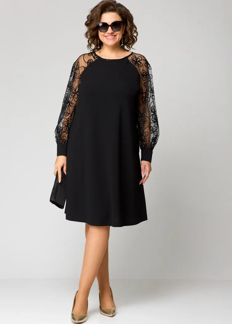 Destiney | Lace-Sleeve Dress