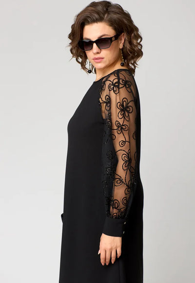 Destiney | Lace-Sleeve Dress