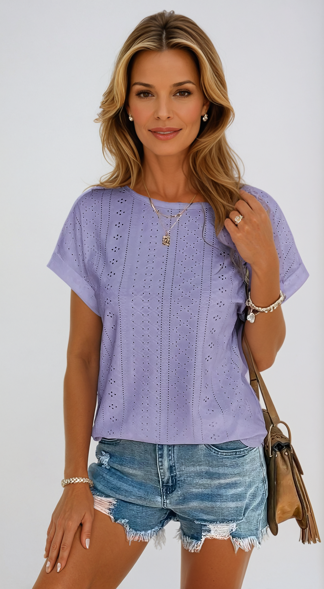 Orlena | Casual Eyelet Top