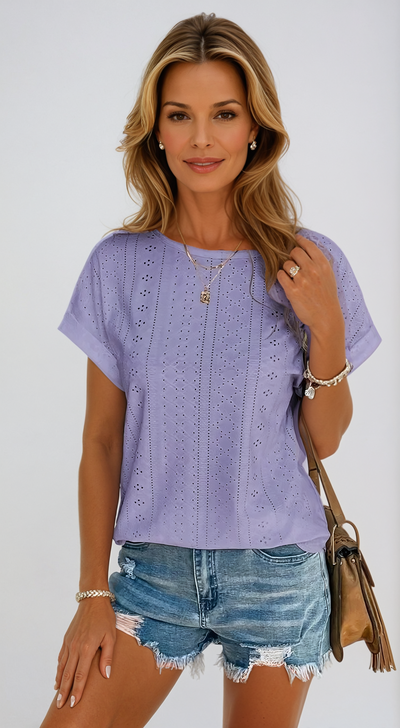 Orlena | Casual Eyelet Top