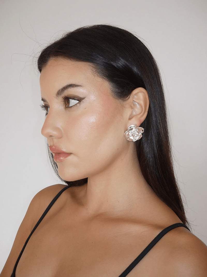 Vyanna | 14K Gold & Silver Rose Earrings