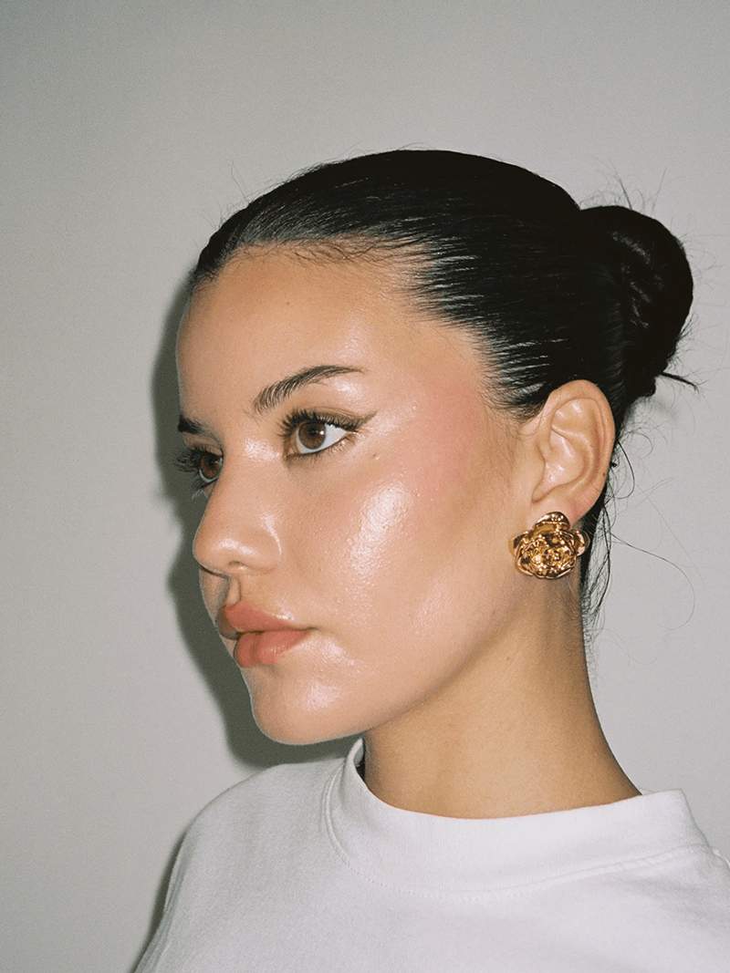 Vyanna | 14K Gold & Silver Rose Earrings