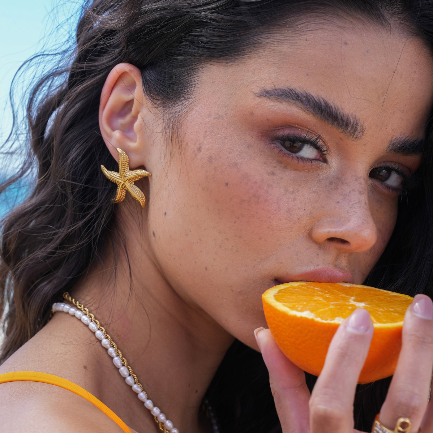 Briana | Curved Starfish Earrings