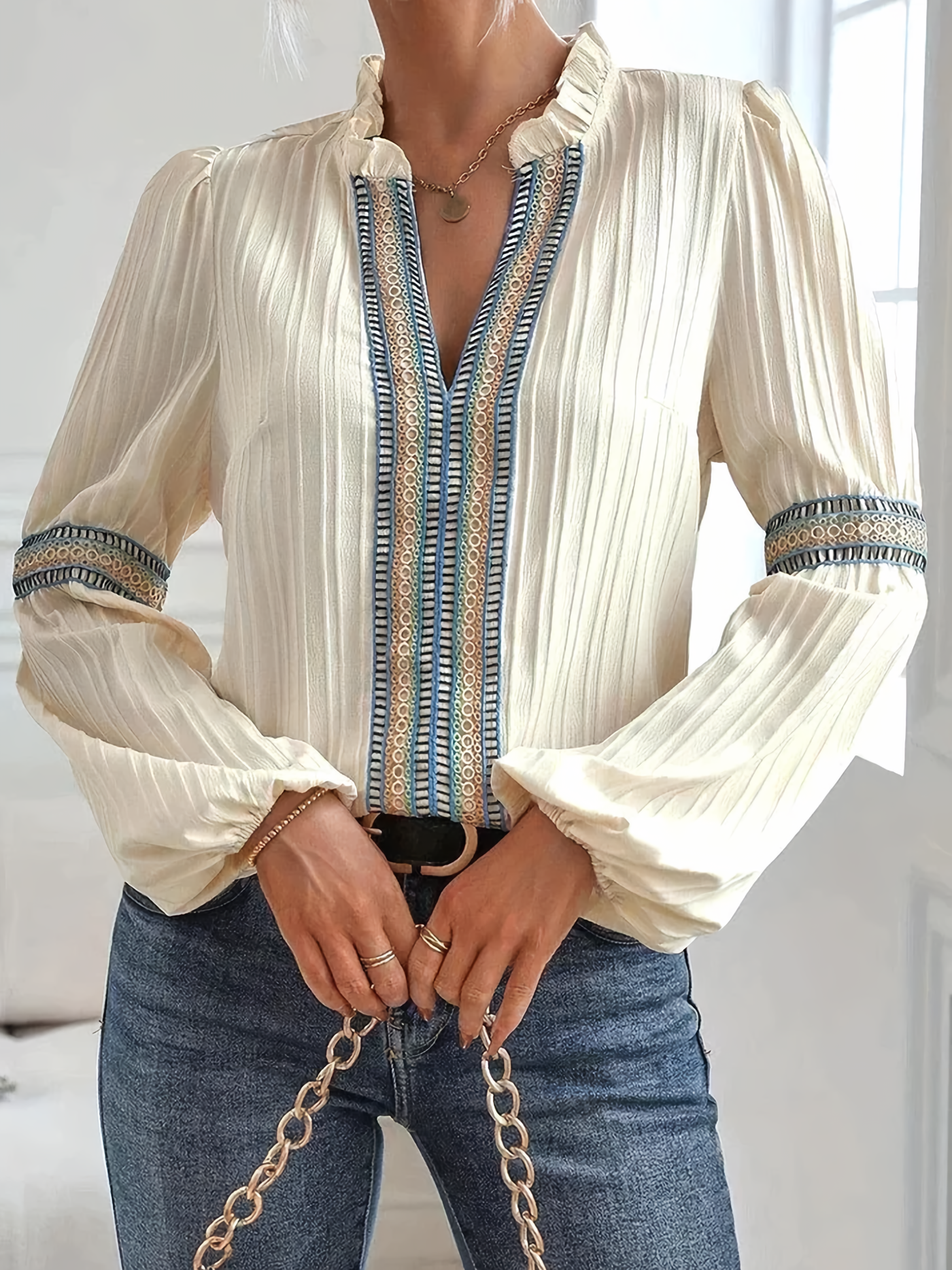 Renata | Stunning V-Neck Blouse