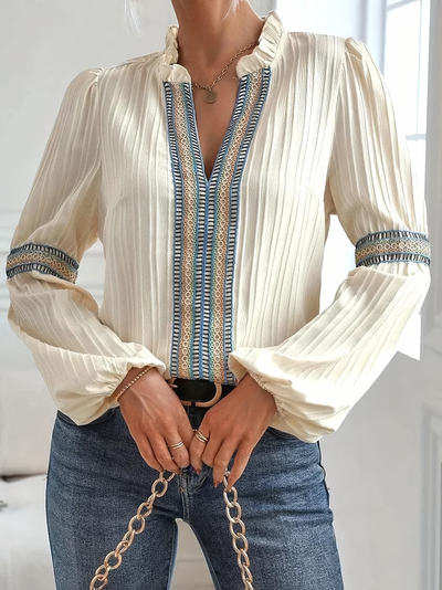 Renata | Stunning V-Neck Blouse