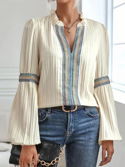 Renata | Stunning V-Neck Blouse
