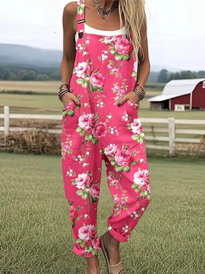 Evalyn | Rose Print Jumpsuit