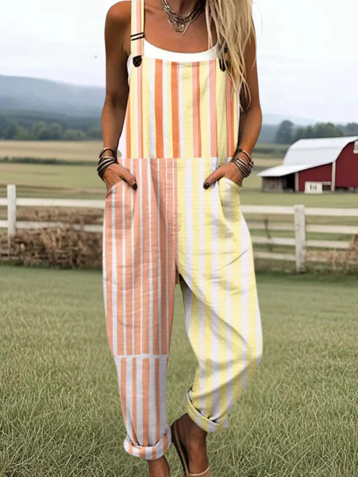 Gail | Vertical Stripes Print Jumpsuit