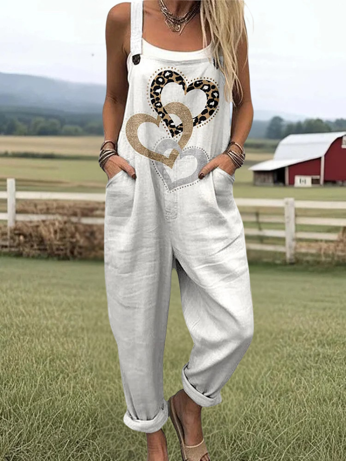 Hallie | Heart Pattern Print Jumpsuit