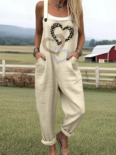 Hallie | Heart Pattern Print Jumpsuit