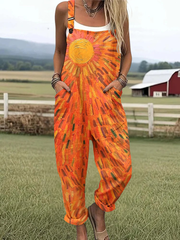 Juniper | Oil Painting Strokes Pattern Jumpsuit