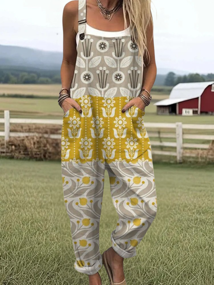 Cloviss | Elegant Floral Art Jumpsuit