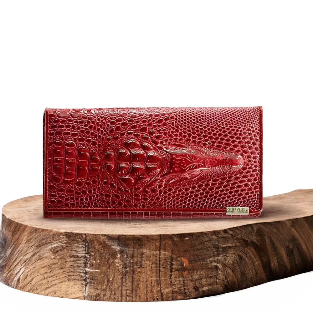 Caroline | Crocodile-Embossed Wallet