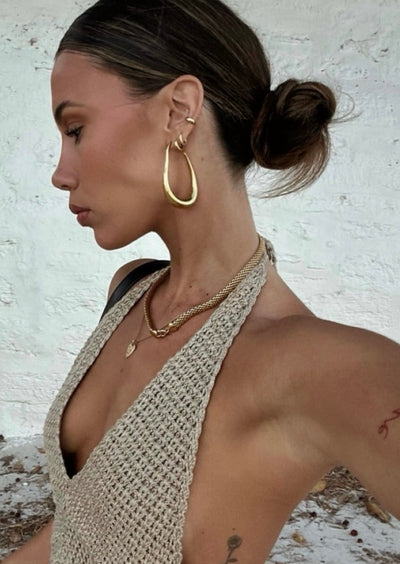 Mariah | Drop Hoop Earrings