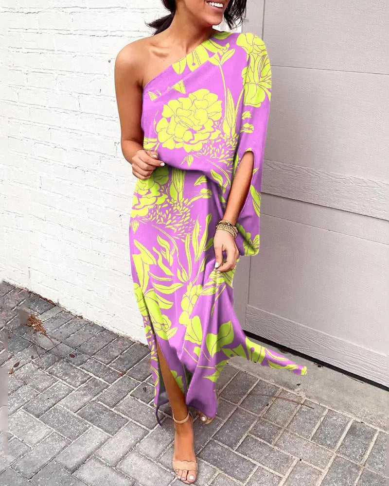 Lydia | One-Shoulder Floral Maxi Dress