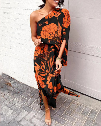 Lydia | One-Shoulder Floral Maxi Dress