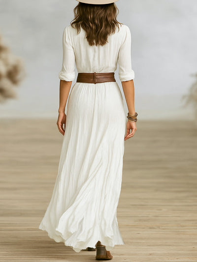 Crissa | Long Belted Dress