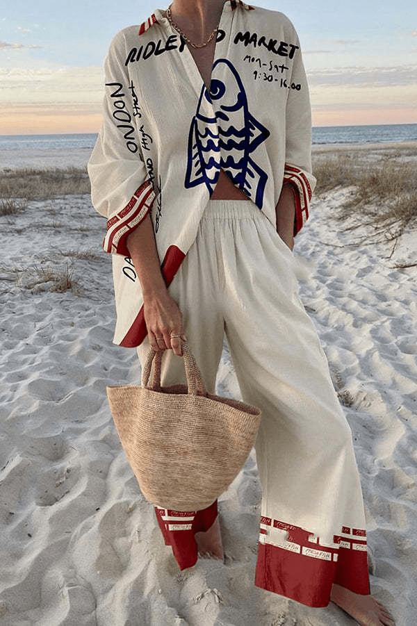 Rounelle | Effortlessly Relaxed Fish Print Summer Set