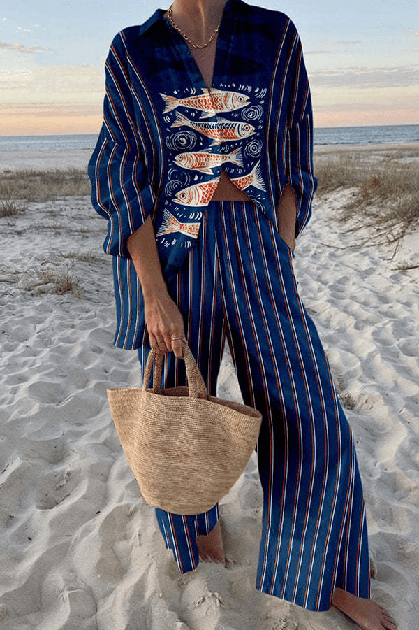 Zairine | Ocean Breeze Fish Print Summer Set