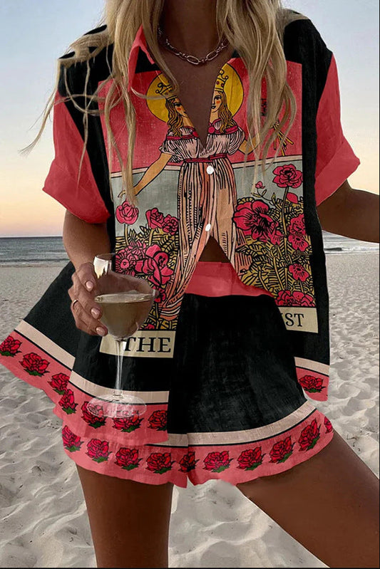 Yseline | Short Set in Floral Pink