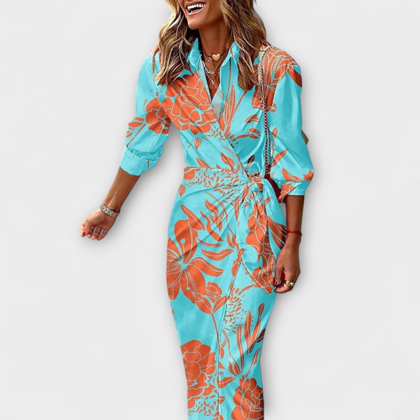 Clarissa | Striped Midi Shirt Dress