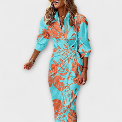 Clarissa | Striped Midi Shirt Dress