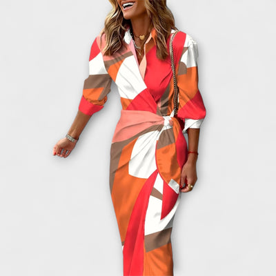 Clarissa | Striped Midi Shirt Dress