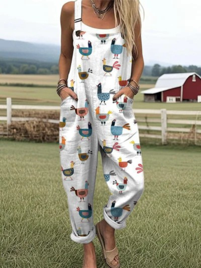 Sadie | Chicken Art Jumpsuit