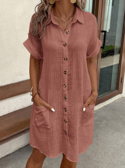 Hailey | Cotton Linen Shirt Dress