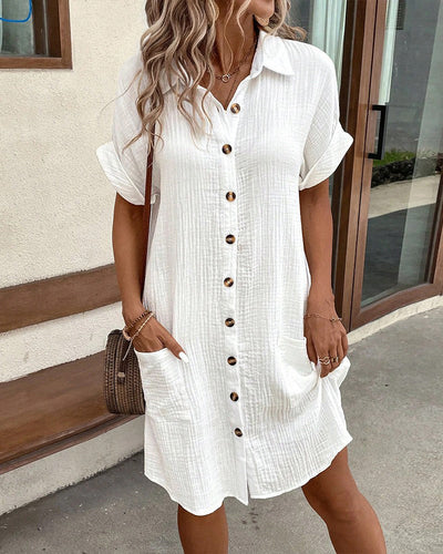 Hailey | Cotton Linen Shirt Dress