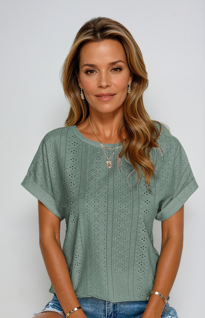 Orlena | Casual Eyelet Top