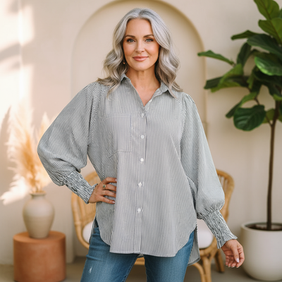 Quinlee | Stripe Relaxed Shirt