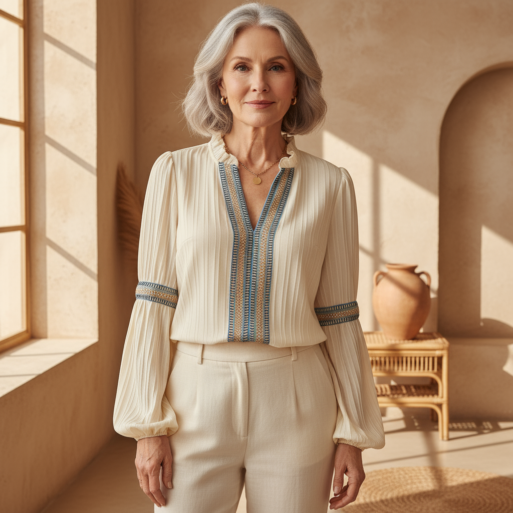 Renata | Stunning V-Neck Blouse